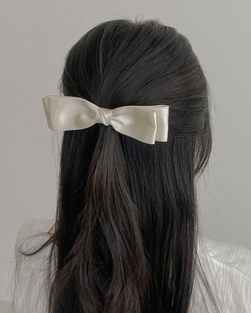 glossy ribbon hair-clip