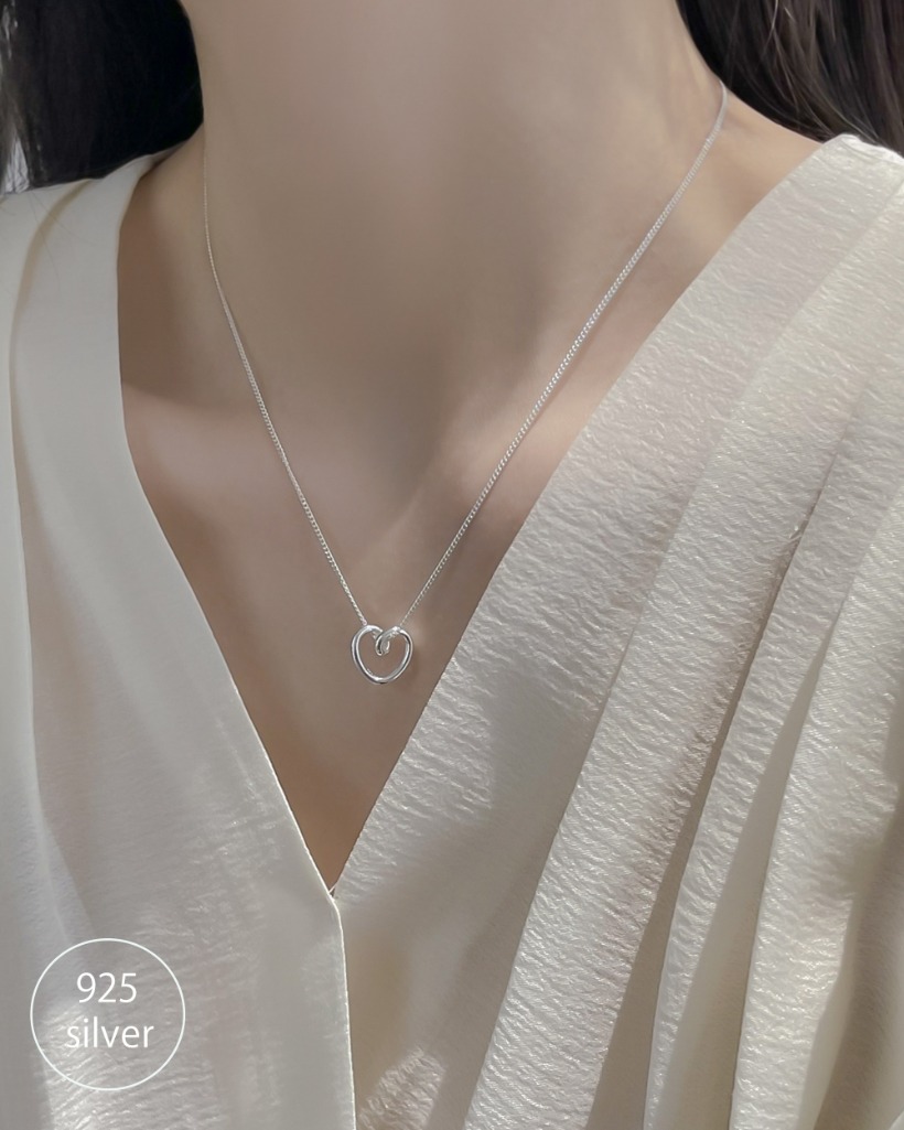 twist heart necklace (silver925)