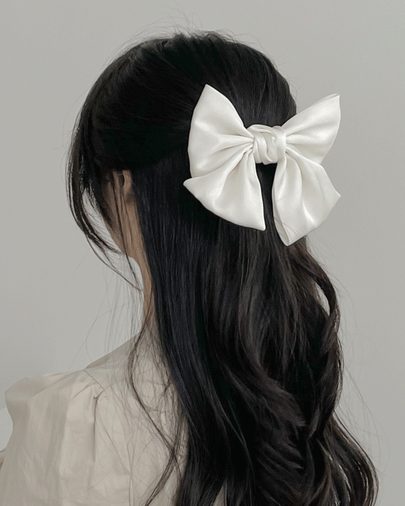 big satin ribbon hair-clip